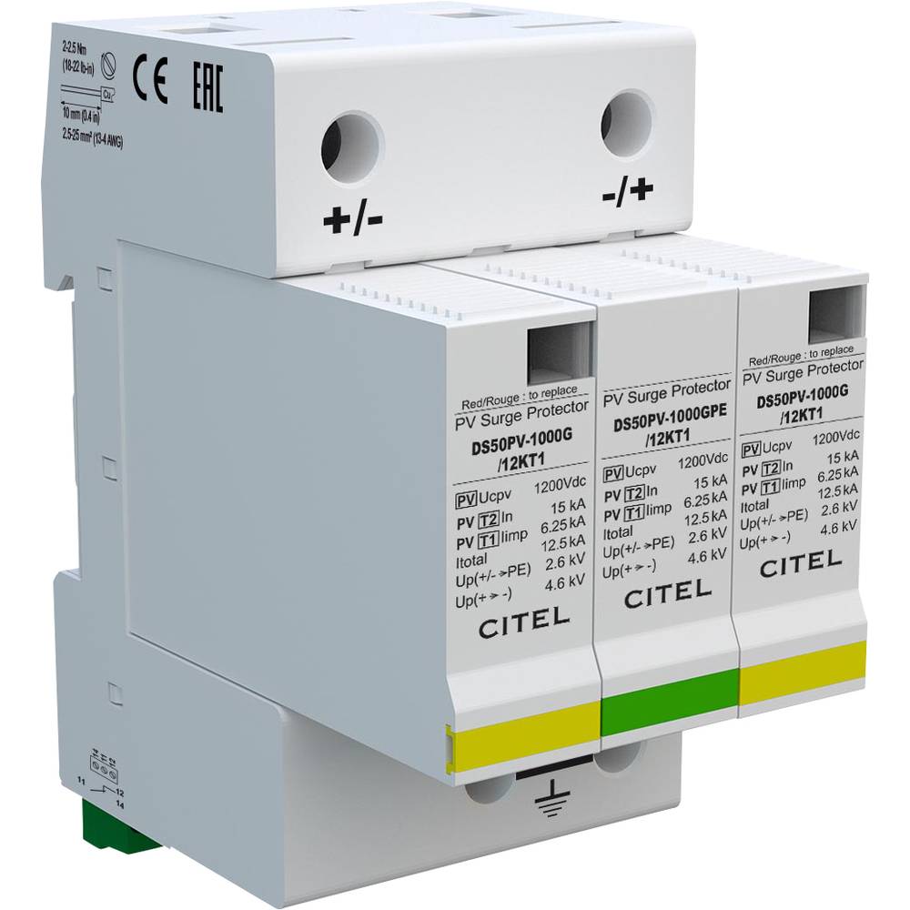 CITEL DS50PVS-1000G/12KT1 PV-Kombiableiter Typ 1+2 1000V DC (482393)