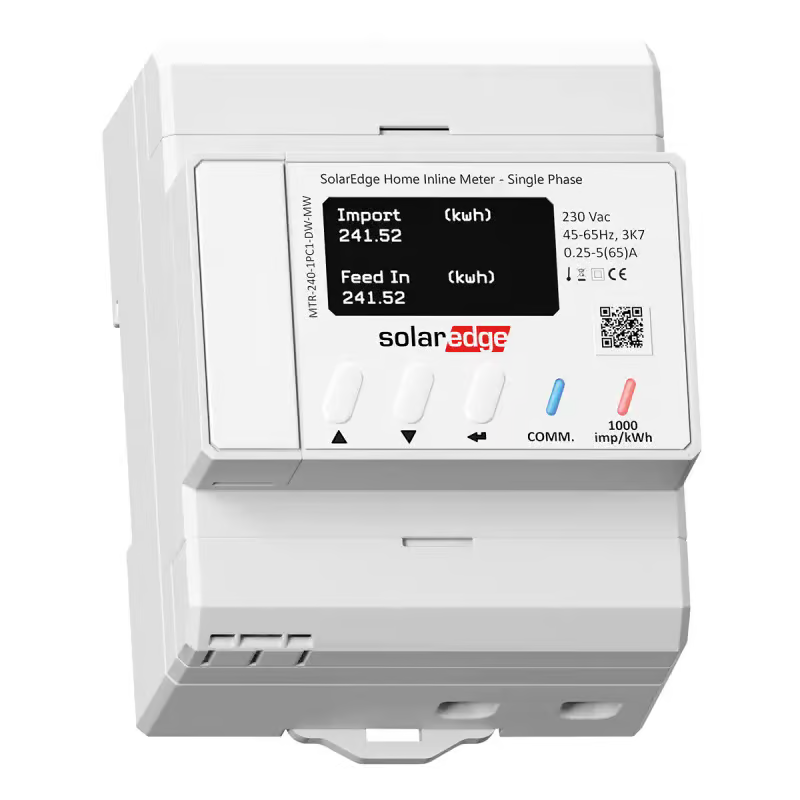 SolarEdge MTR-240-1PC1-DW-MW 1-phasiger Inline Energiezähler 65A SolarEdge MTR-240-1PC1-DW-MW 1-phasiger Inline Energiezähler 65A